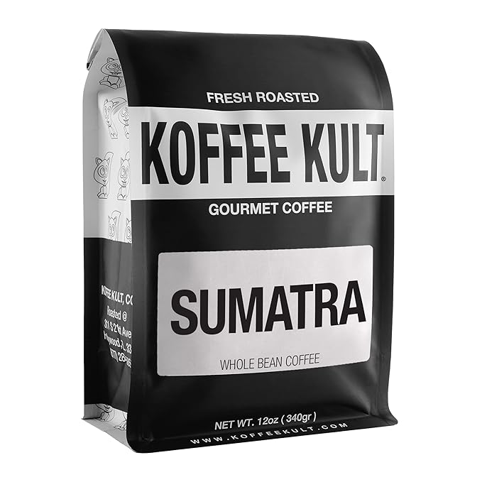 Koffee Kult Sumatra Coffee Beans Dark Roast - Indonesian Fresh Roasted Coffee Beans (Whole Bean