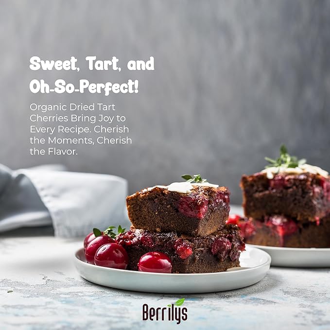 Berrilys Organic Unsweetened Pitted Dried Tart Cherries (5 lb) - No Sugar Added, Perfect for