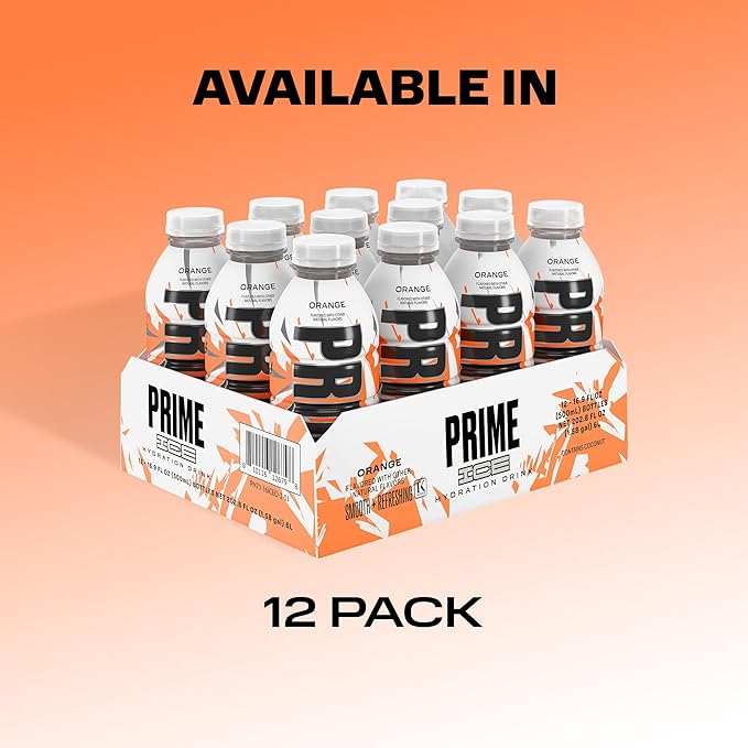 PRIME Hydration ICE ORANGE, Sports Drinks, Electrolyte Enhanced for Ultimate Hydration, 250mg