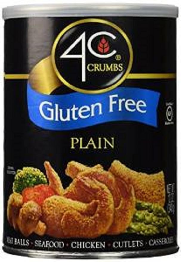 4C Premium Gluten Free Bread Crumbs, Plain 1 Pack, Regular & Gluten Free, Flavorful Crispy Crunchy
