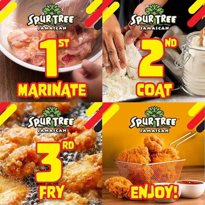 Spur Tree Jamaican Island Style Chicken Mix - Seasoned Coating for Crispy Flavor - Frying Magic for