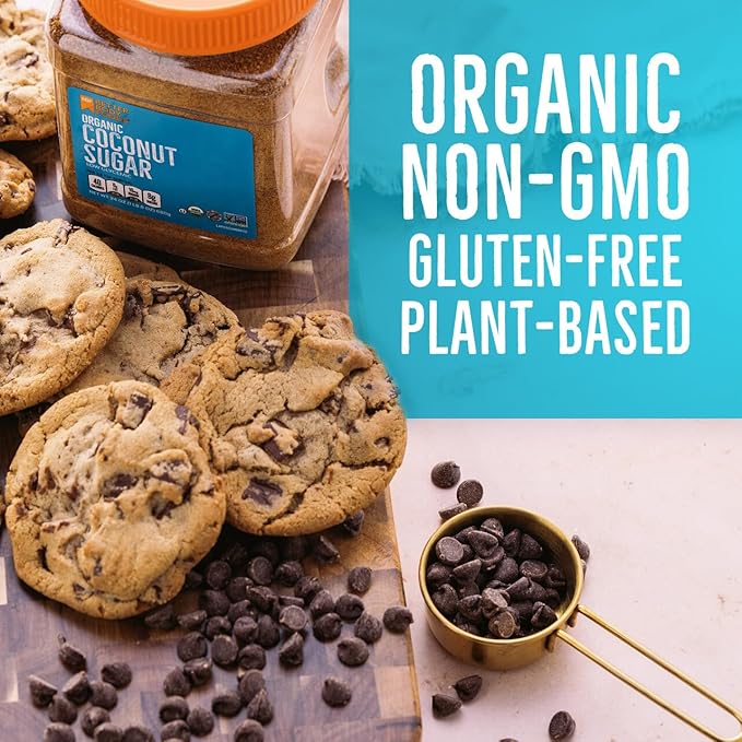 BetterBody Foods Organic Coconut Sugar, Gluten-Free, Non-GMO, Low Glycemic Sugar Substitute, 1.5
