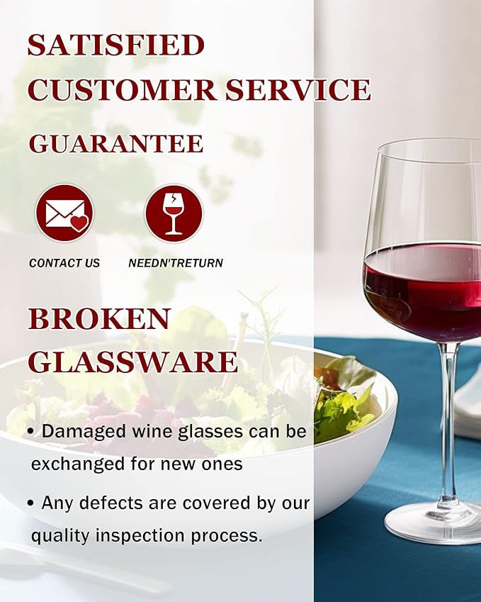 JBHO Hand Blown Italian Style Crystal White or Red Wine Glasses - Gift Packaging for Any Occasion