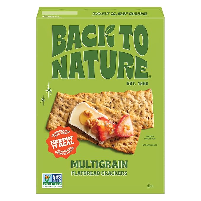 Back to Nature Multigrain Flatbread Crackers, Non-GMO, Vegan Friendly Snack Cracker, Made with