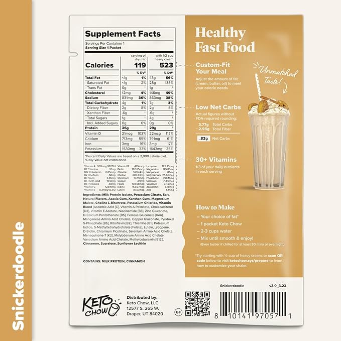 KETO CHOW SNICKERDOODLE - 1 MEAL PACK