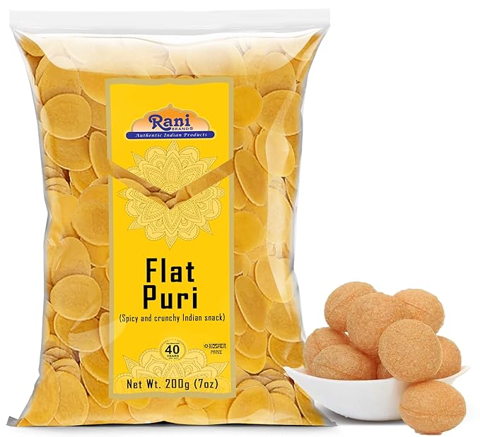 Rani Pani Puri Coins 7oz (200g) 80-85 Coins ~ Uncooked, Microwaveable wheat and Semolina Coins ~