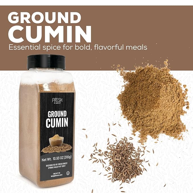 Fresh Finest Ground Cumin 10.93oz - Premium Quality Ground Cumin - All-Natural, Non-GMO