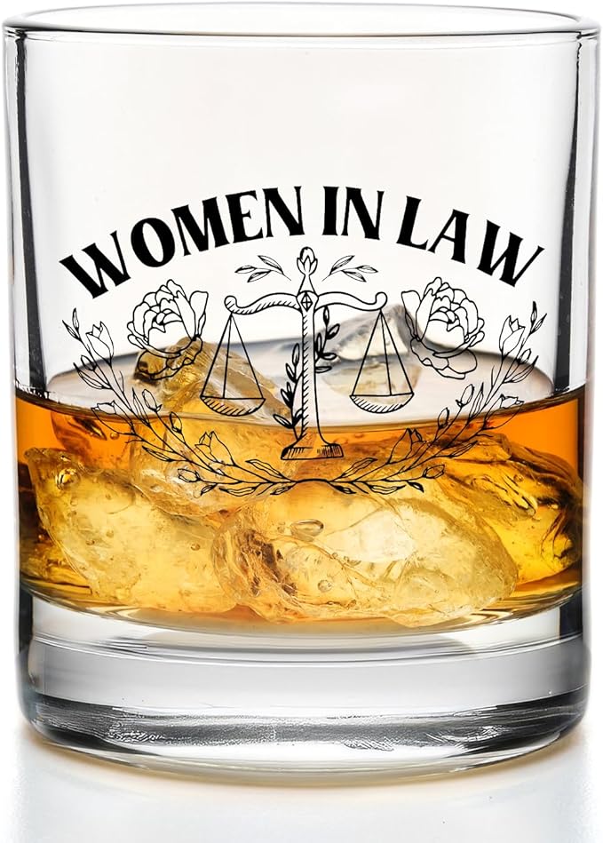 Lawyer Gifts for Women Whiskey Glasses 10 oz, Cool Gifts for Attorneys Lawyers, Women in Law Old