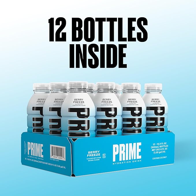 PRIME Hydration BERRY FREEZE, Sports Drinks, Electrolyte Enhanced for Ultimate Hydration, 250mg
