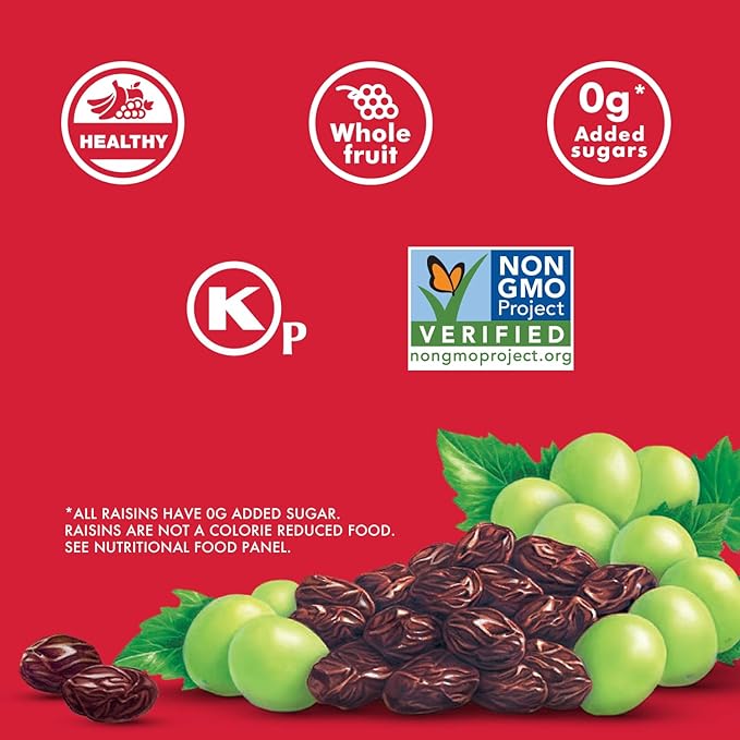Sun-Maid California Sun-Dried Raisins - (144 Pack) 0.5 oz Snack-Size Box - Dried Fruit Snack for