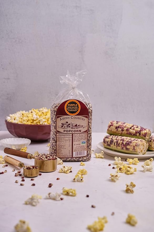 Amish Country Popcorn | 2 lbs Bag | Purple Popcorn Kernels | Old Fashioned, Non-GMO and Gluten Free