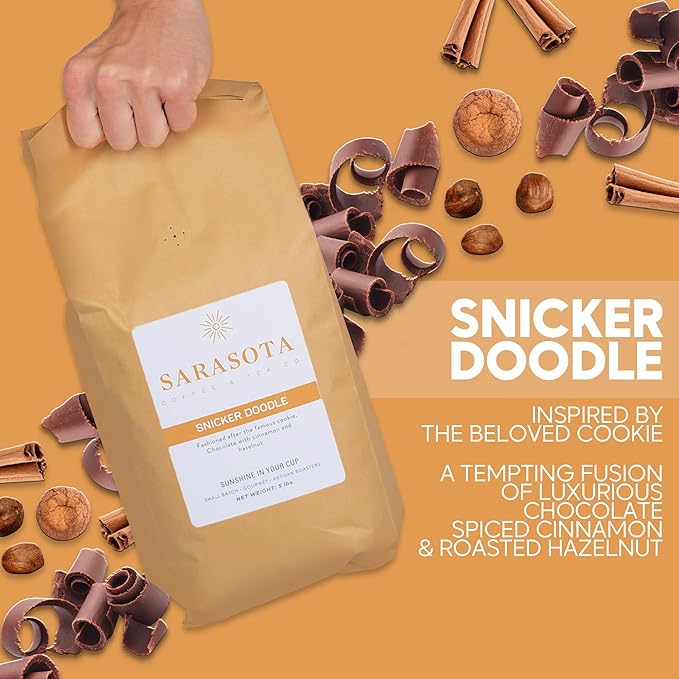 Sarasota Coffee Whole Bean Snickerdoodle Sugar Cookie | Medium Roast Gourmet Flavored Coffee Beans