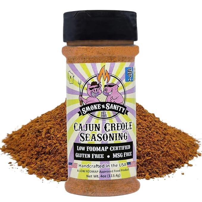 Smoke n Sanity Cajun Creole - Certified Low FODMAP Seasonings - Gluten Free - Certified Kosher