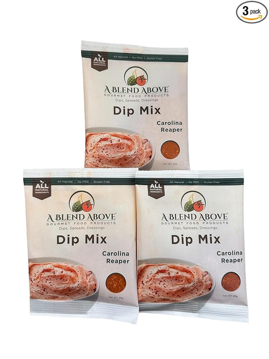 A Blend Above Carolina Reaper Spicy Dip Mix Gourmet Food, 1 oz Packet (3 Pack), Spicy Dip