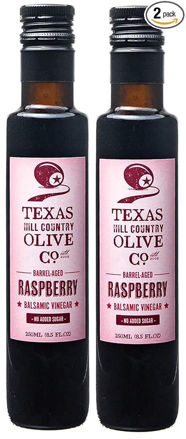 Raspberry Balsamic Vinegar - Gourmet Barrel Aged Infused Balsamic Vinegar - Great for Dressing
