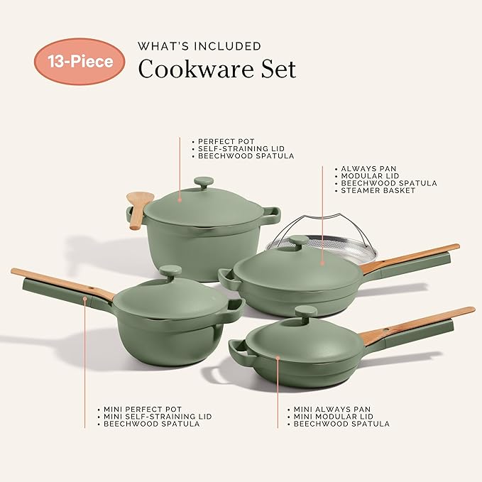 Our Place Cookware Set - 13-Piece Kit Including the Always Pan, Perfect Pot and Spatulas |
