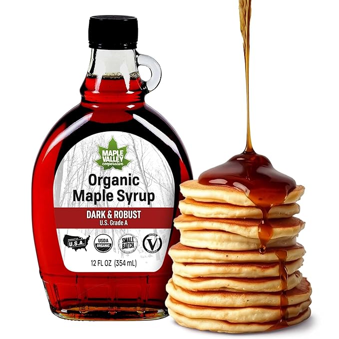 Maple Valley Organic Pure Maple Syrup, Dark & Robust Better Than Pancake Syrup, Use for Coffee or