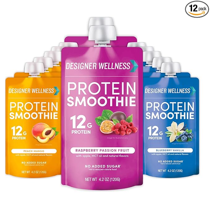 Designer Wellness Protein Smoothie, Real Fruit, 12g Protein, Low Carb, Zero Added Sugar