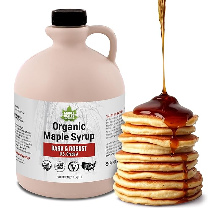 Maple Valley Organic Pure Maple Syrup, Dark & Robust Better Than Pancake Syrup, Use for Coffee or