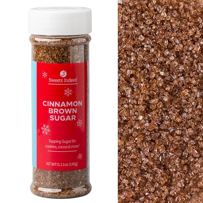 Sweets Indeed Cinnamon Brown Sugar Topping ??5.11 oz Jar | Holiday Baking & Drink Garnish | Edible