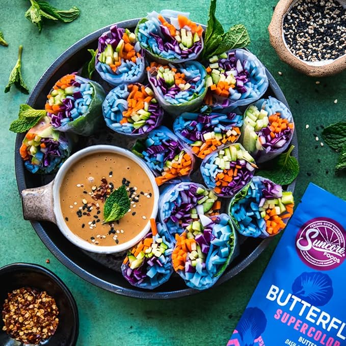Suncore Foods Blue Butterfly Pea Powder, Blue Food Coloring Powder, Gluten-Free, Non-GMO, 3.5oz (1