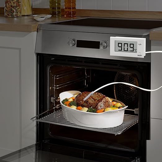 Digital Oven Thermometer with Probe Grill Meat Thermometer up to 572°F/300°C, Oven Thermometer