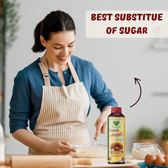 Danodia Foods LIQUID JAGGERY SYRUP (700g/1.54 lb) | Natural Sweetener from Sugarcane | No