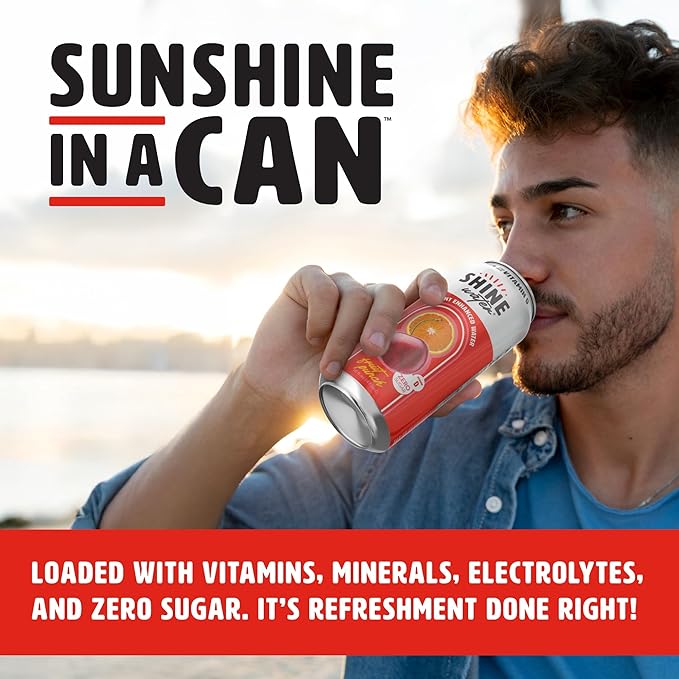ShineWater Vitamin D Hydration Electrolyte Drink - Flavored water with electrolytes, Sugar-Free