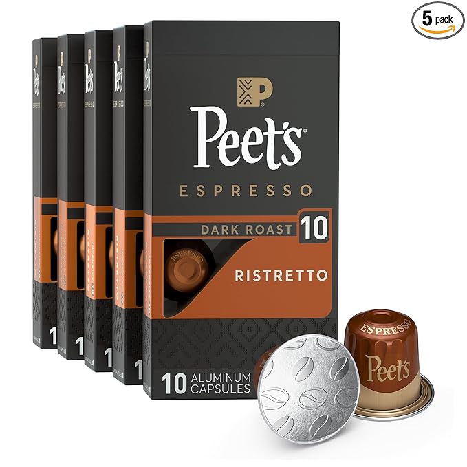 Peet's Coffee, Dark Roast Espresso Capsules, Compatible with Nespresso Original Machine - Ristretto