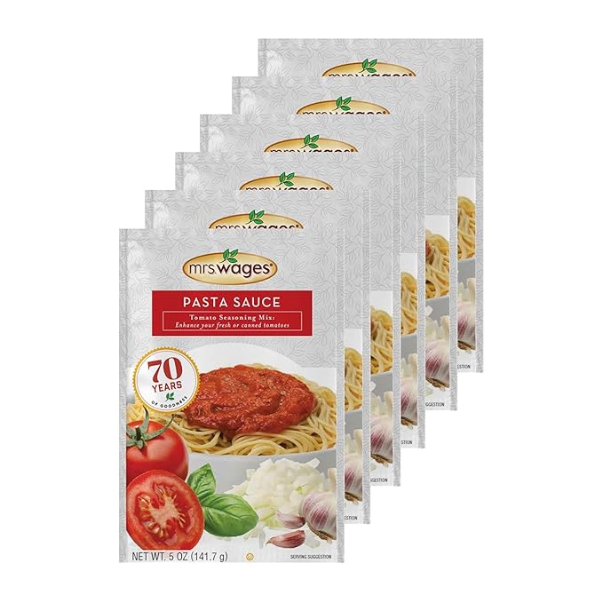 Mrs. Wages Pasta Sauce Canning Mix, Easy-To-Use, Simple Homemade Pasta Sauce, Great Flavor, Easy To
