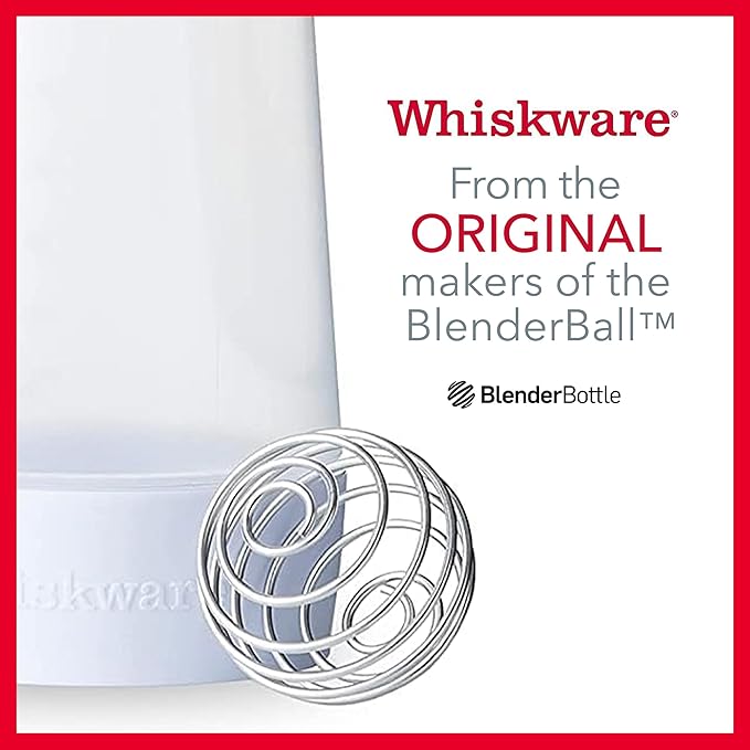 Whiskware Pancake Bottle, Batter Dispenser and Mixer with BlenderBall Wire Whisk, Durable, No-Mess
