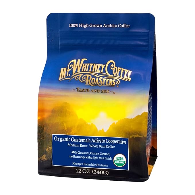 Mt. Whitney Guatemala Adiesto Cooperative Organic, Low Acid, Whole Bean Coffee - Coffee Beans
