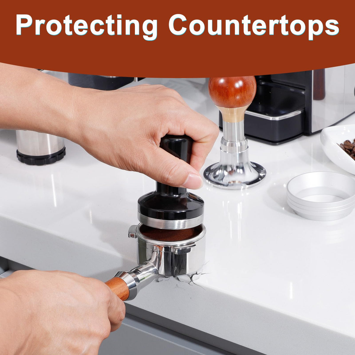 Espresso Tamping Mat Coffee Tamper - Food Grade Silicone Tamping Mat as Espresso Machine
