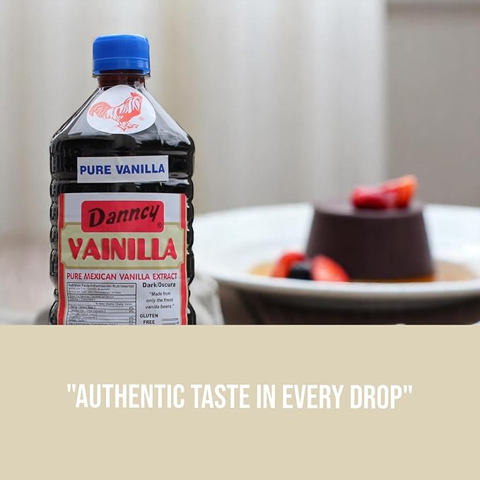 Danncy Vanilla Dark 33.8 fl oz (1 L) ??Authentic Mexican Vanilla Flavor for Baking and Desserts