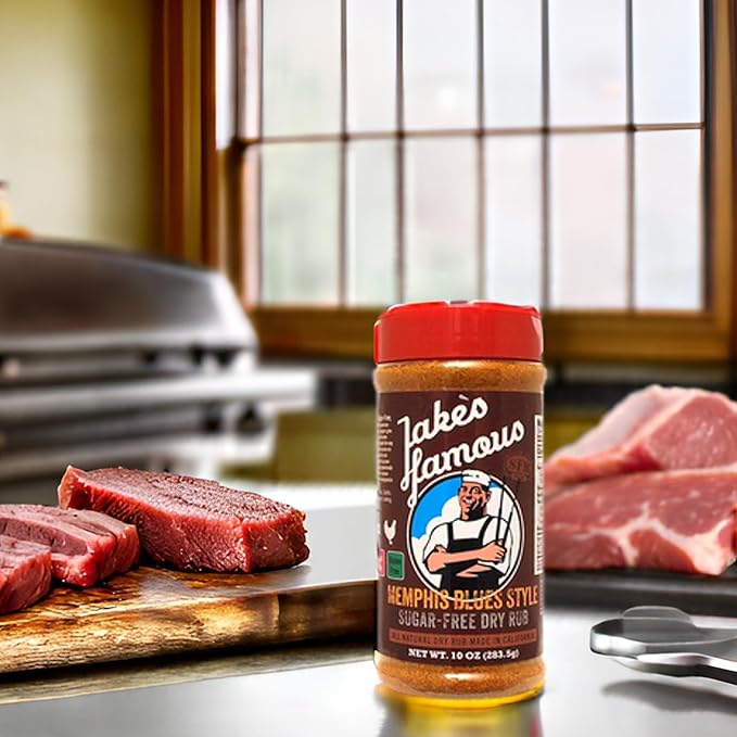 Jake?™s Famous Memphis Rub, BBQ Rub 10 Oz Sugar Free, Gluten Free, Seasoning Mix for Ribs, Pork