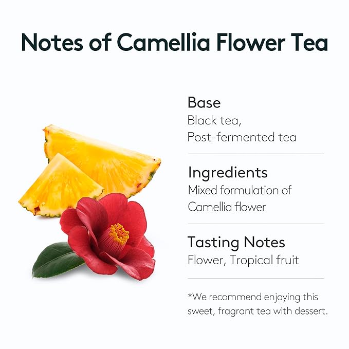 OSULLOC Camellia Flower Tea (Tropical fruity flavors), Fruit tea Blend, Premium Teabags from Jeju