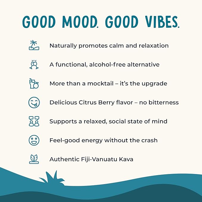Citrus Berry Kava Drink Mix ??30 Pack for Natural Energy, Mood Support, Stress Relief & Nootropic