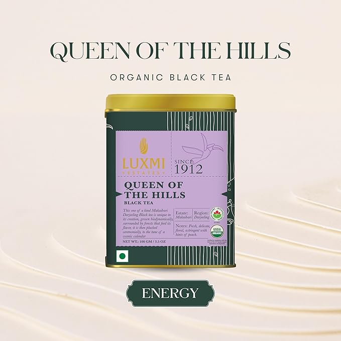 Luxmi Estates - Queen of the Hills - Organic Black Tea - Loose Leaf - 100g (50 Cups) | Freshly