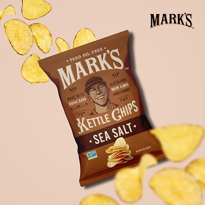 MARK???Kettle Cooked Avocado Oil Potato Chips, Sea Salt ??Seed Oil & GMO Free | Sea Salt, 5 oz