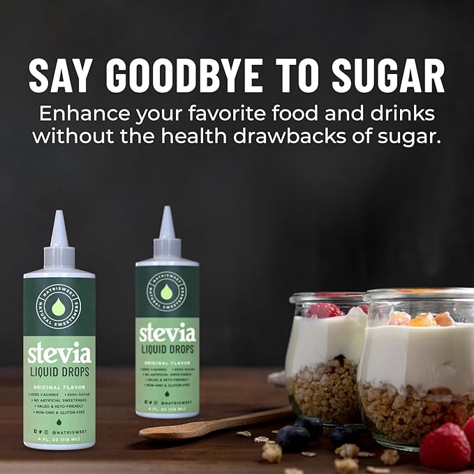 Natrisweet Liquid Stevia Drops 4oz 2pack, Pure Sweetener from Stevia Extract, Plant-Based Sugar