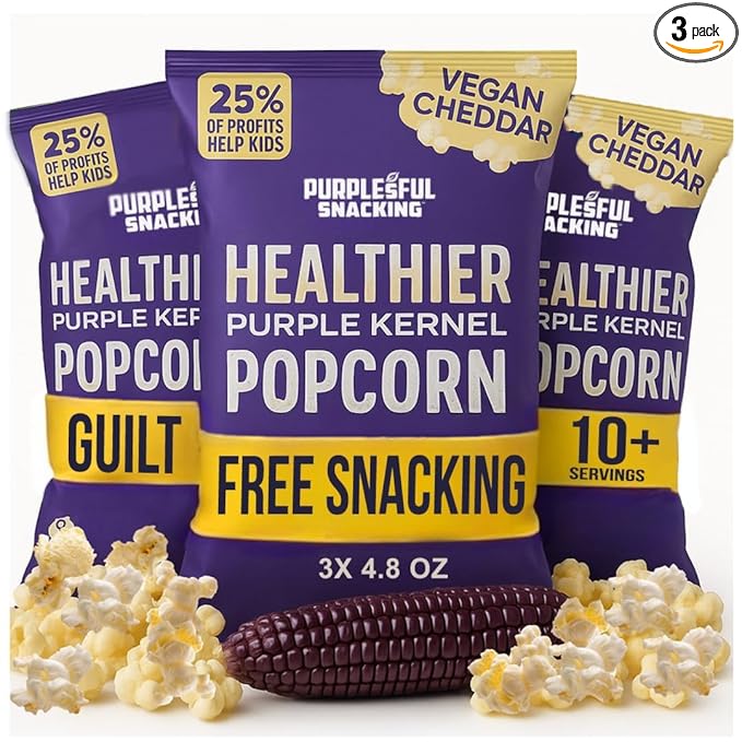 Purplesful Purple Corn Popcorn, Silkier, Creamier & Healthy Popcorn, Vegan-Friendly, Non-GMO
