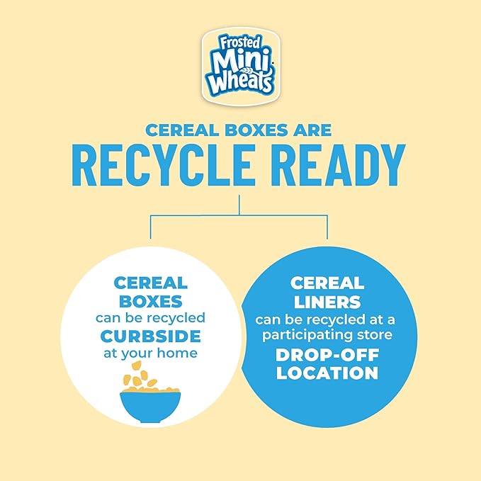 Kellogg's Frosted Mini-Wheats Breakfast Cereal Cups, High Fiber Cereal, Kids Snacks, Original, 30oz