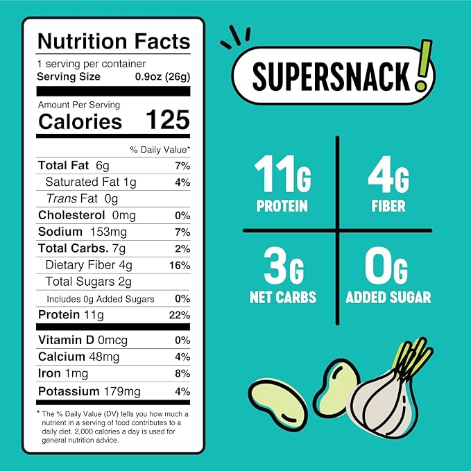 The Only Bean High Protein Snacks, Healthy Snacks for Adults and Kids, Vegan and Low Carb Snacks