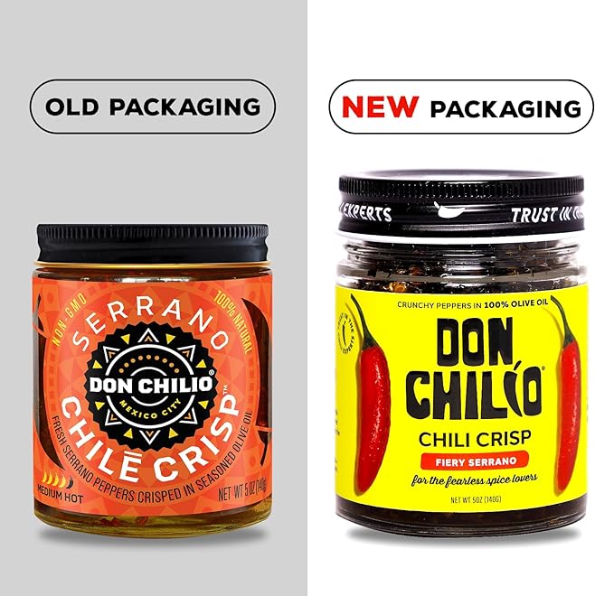Don Chilio Medium Heat Serrano Mexican Chile Crisp, 5 oz, 3 Pack ??Crunchy Sliced Serrano Fried