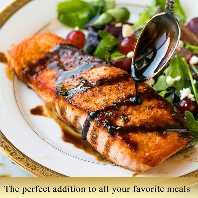 De La Rosa Dark & White Balsamic Glaze, Vegan, Kosher for Passover & Gluten Free, Great for Salad