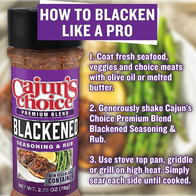 Creole Seasoning 3.8 oz & Blackened Seasoning 2.75 oz Cajun's Choice Louisiana Foods (Pack)