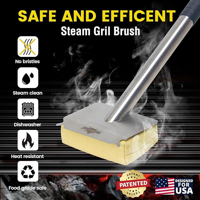 Grill Brush Bristle Free,BBQ Replaceable Scraper Cleaning Head,Safe Grill Accessories for Cast Iron