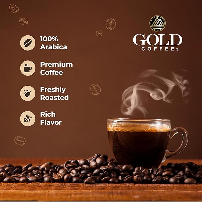Gold Coffee | Kanaloa Premium House Blend, Medium Roast, Whole Bean | 100% Arabica Coffee | 1 lb.
