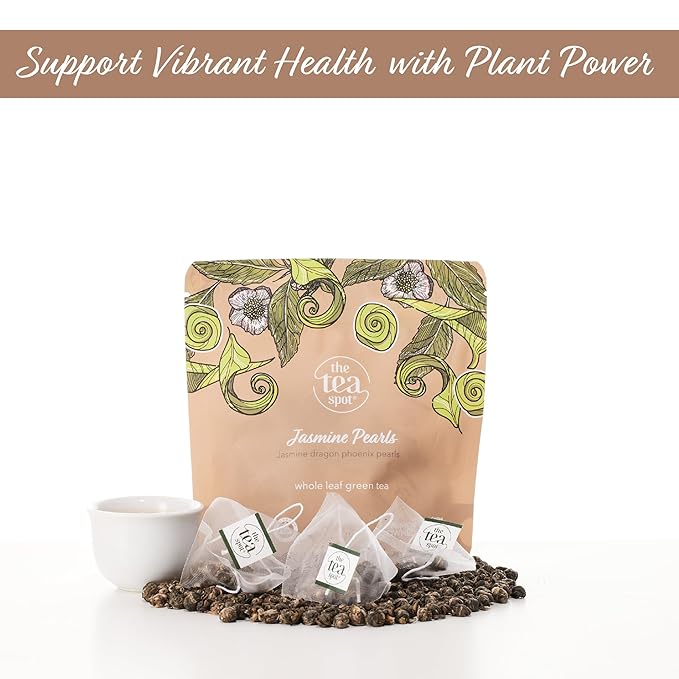 The Tea Spot Jasmine Pearls Green Tea | High-grade Jasmine infused Green Tea Pearls from Fujian |