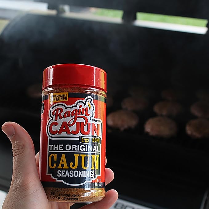 Ragin' Cajun Original Cajun Seasoning - 8 oz Shaker, Pack of 2, Low Sodium, No MSG - Authentic